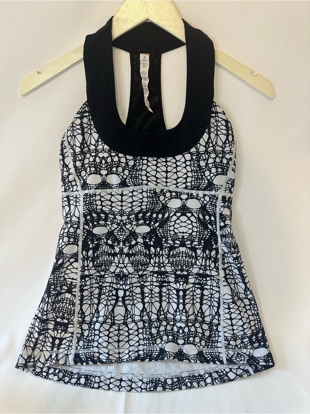 lululemon athletica Black and White Graphic Halter Tank
